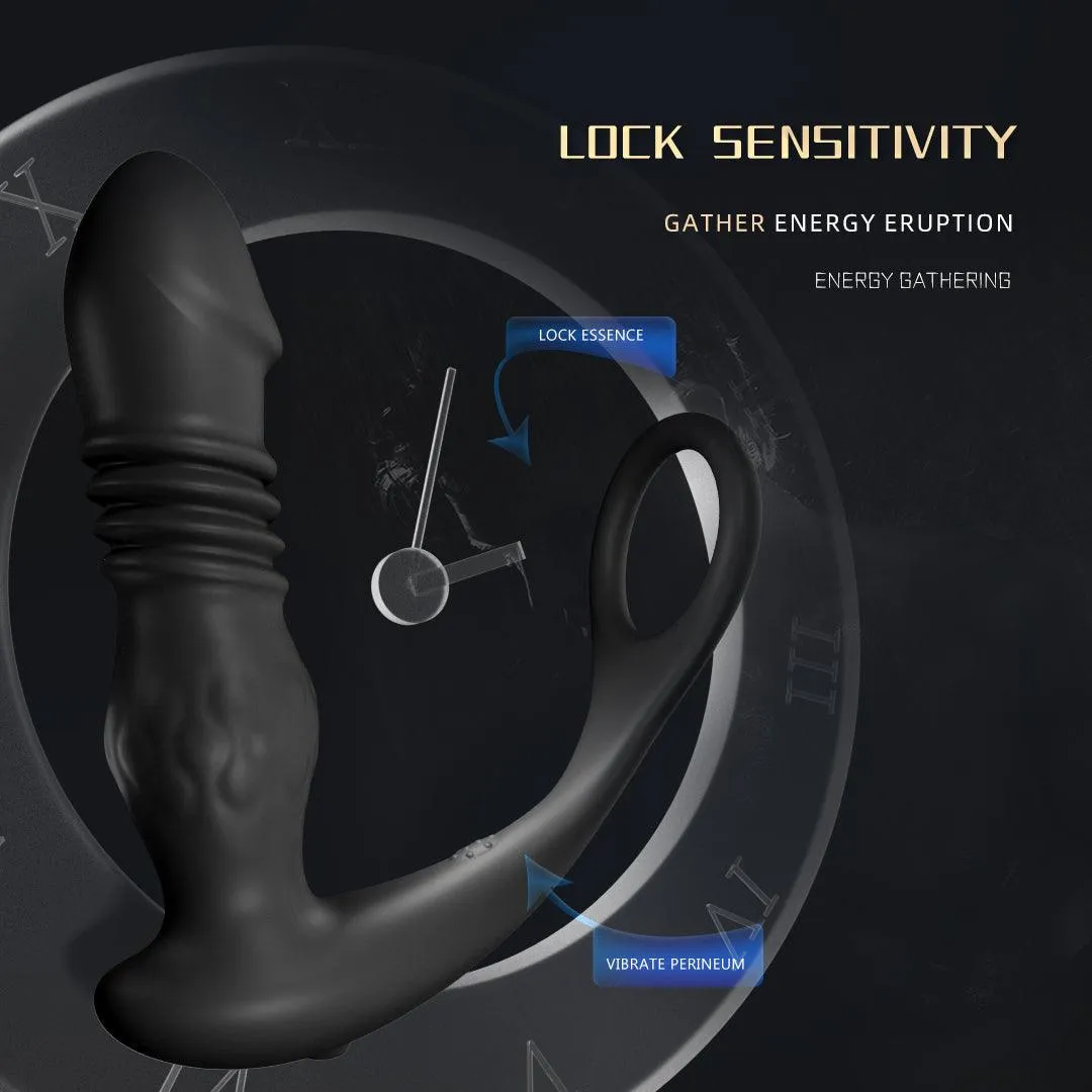 10 Thrusting Vibrating Anal Plug Prostate Massager With Cock Ring Wnd Remote Control Anal Vibrator