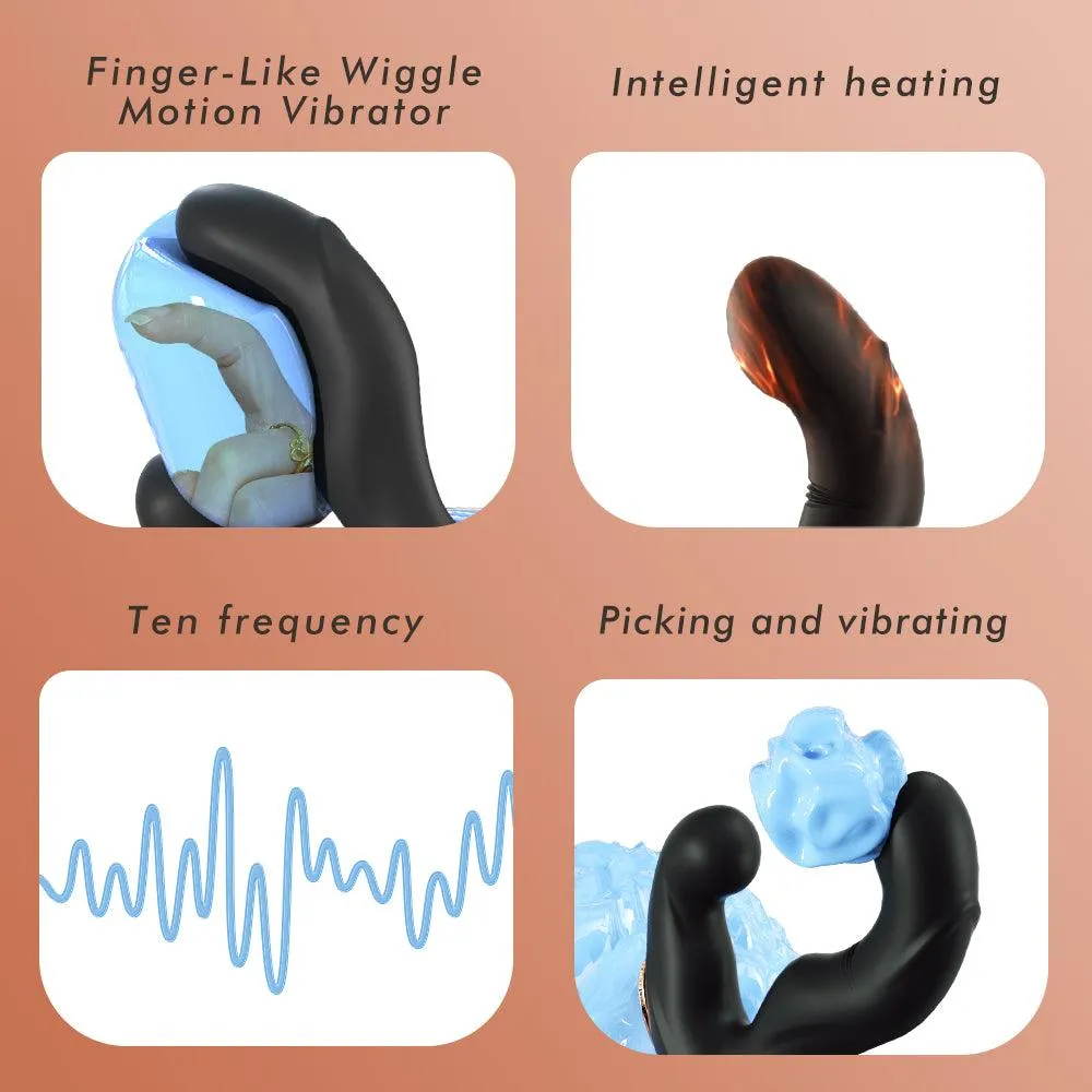 10 Vibrating & Swaying Heating Prostate Massager for P and G Spot Anal Plug Butt Plug