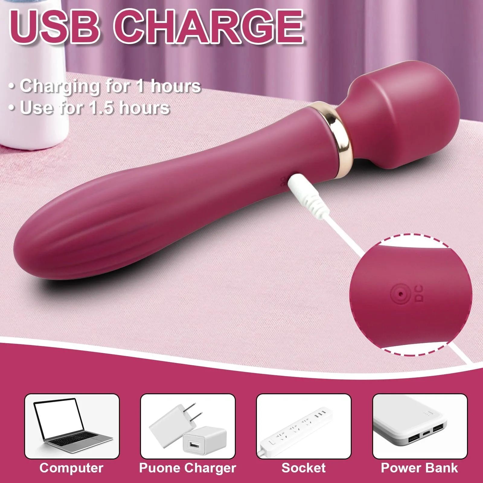10 Vibrating Double-headed Heating Vibrator Female Wand Massager