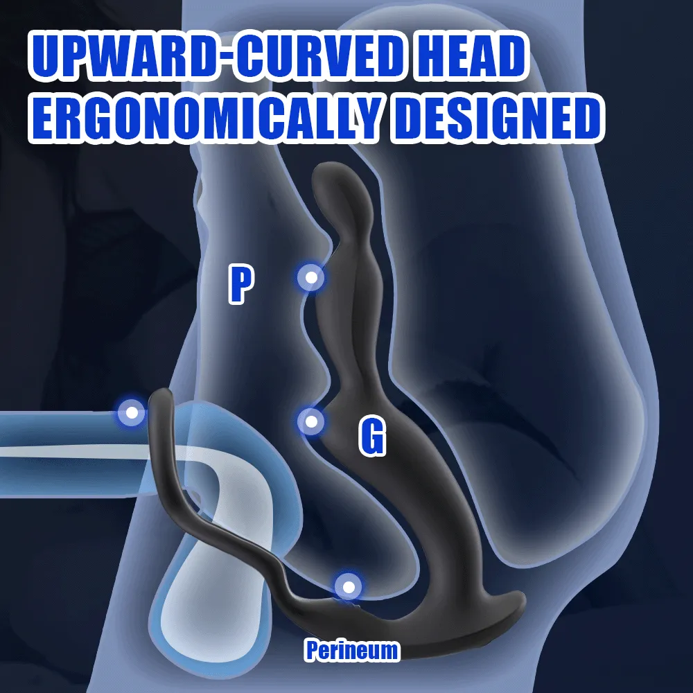 10 Vibrating Modes Male Prostate Massager with Penis Ring Remote Control Anal Vibrator Butt Plug