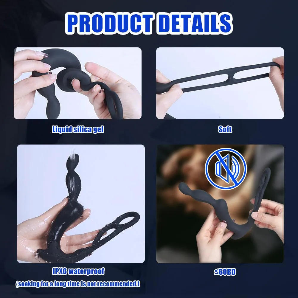 10 Vibrating Modes Male Prostate Massager with Penis Ring Remote Control Anal Vibrator Butt Plug