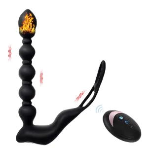 10 Vibration Modes Remote Control Heating Prostate Massager