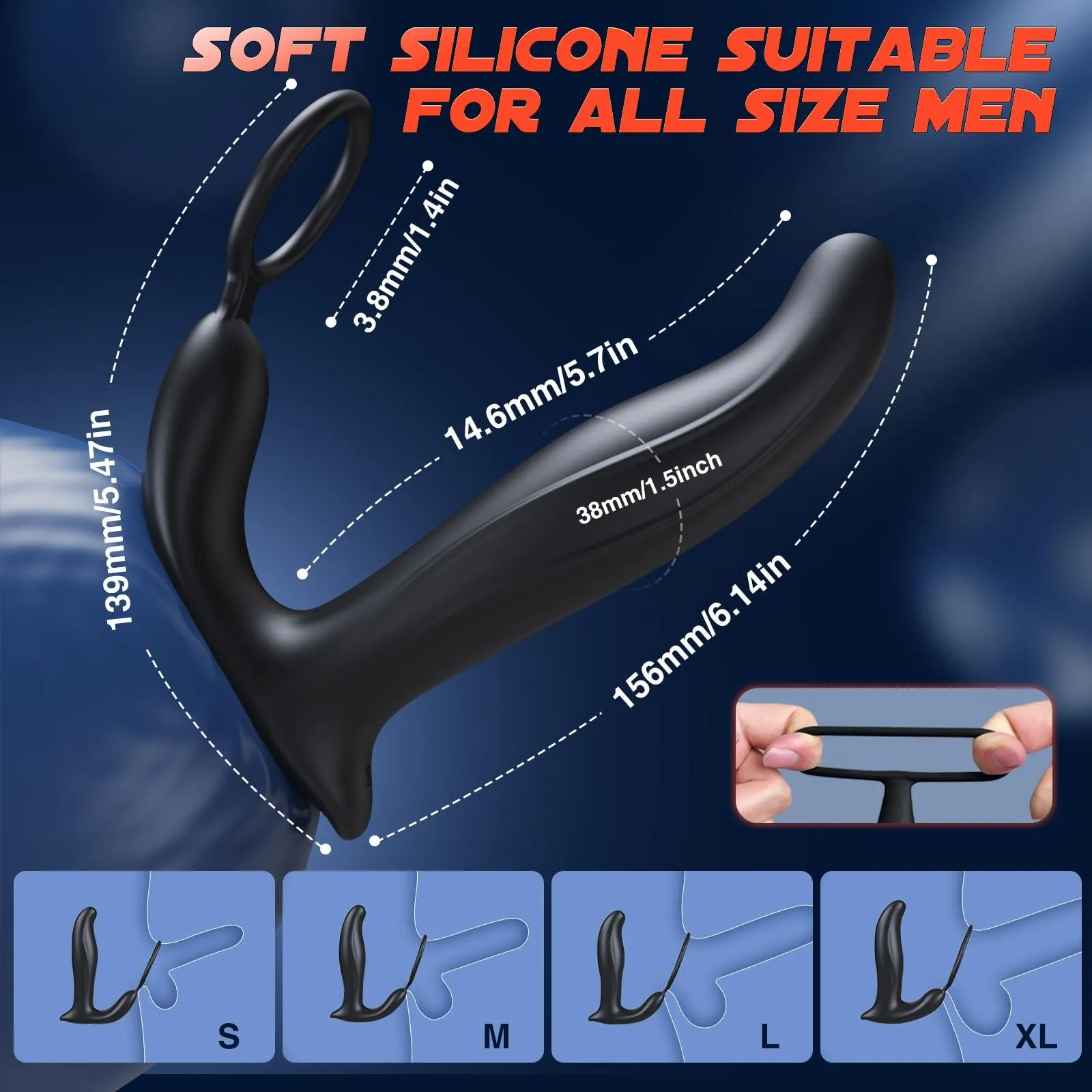 10 Wiggling Thrusting Modes Anal Plug Prostate Massager with Cock Ring