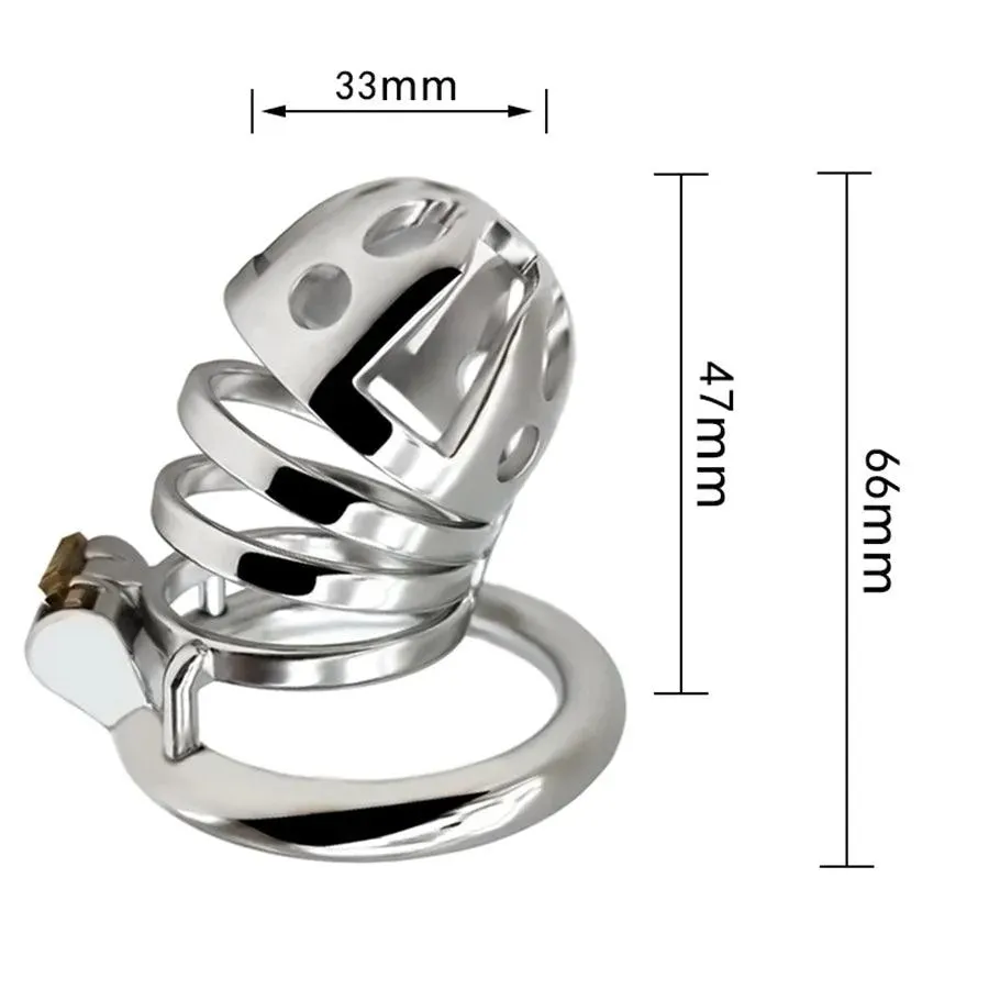 66mm Steel Cock Cage Device BDSM Toy