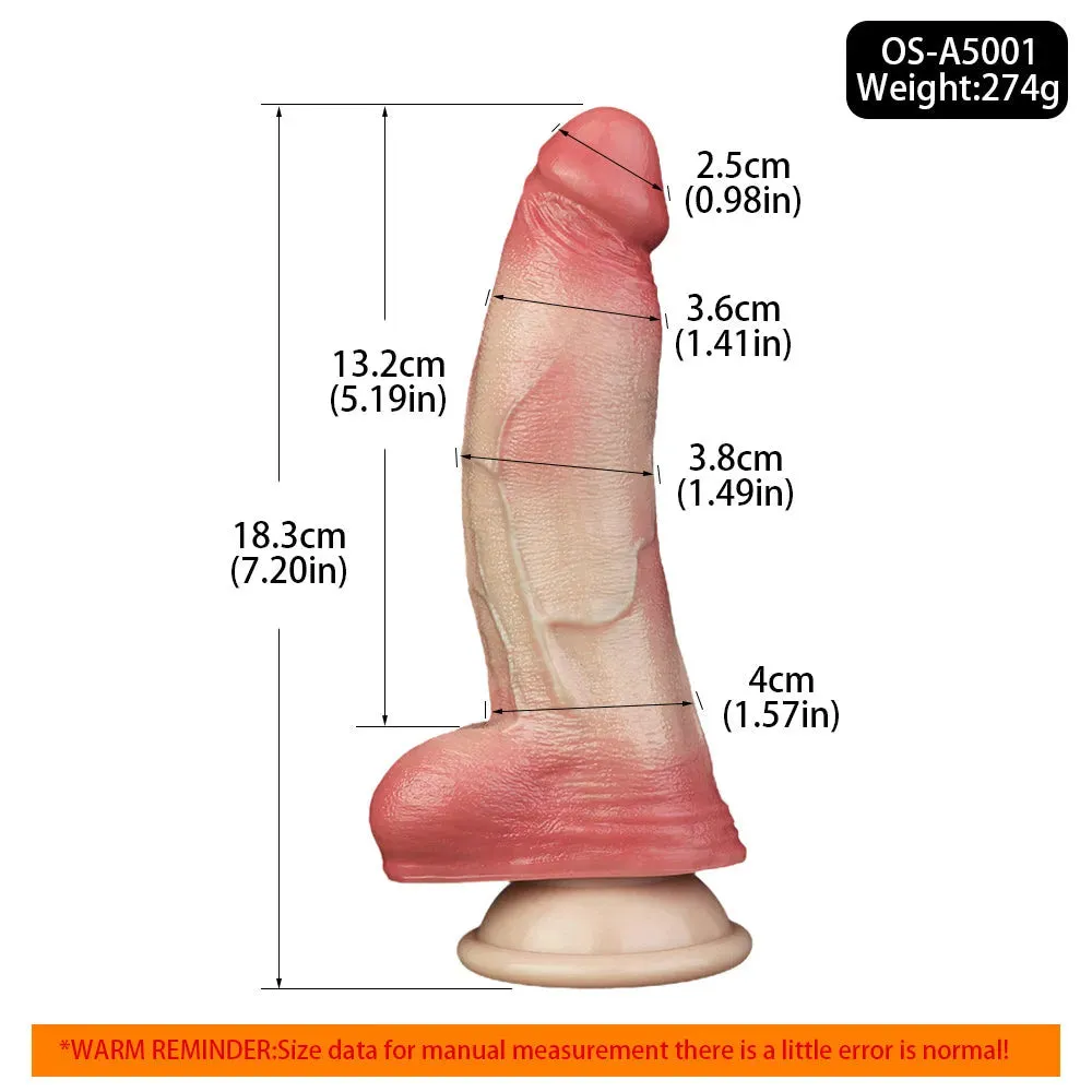 7 Inches Dual-layer Silicone Real Skin Dildo
