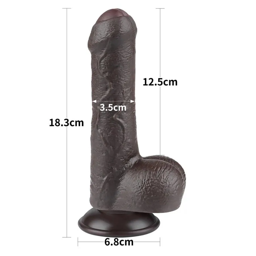 7 Inches Suction Cup Black Dildo