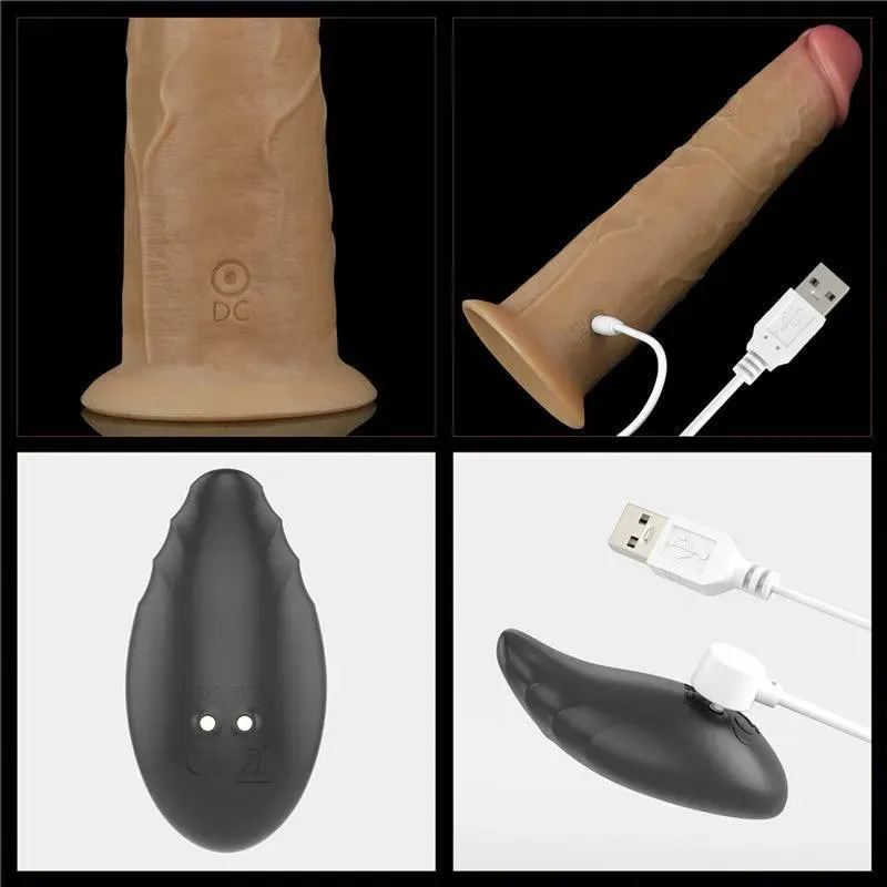 8 Inches Dual Layered Platinum Silicone Dildo Vibrator