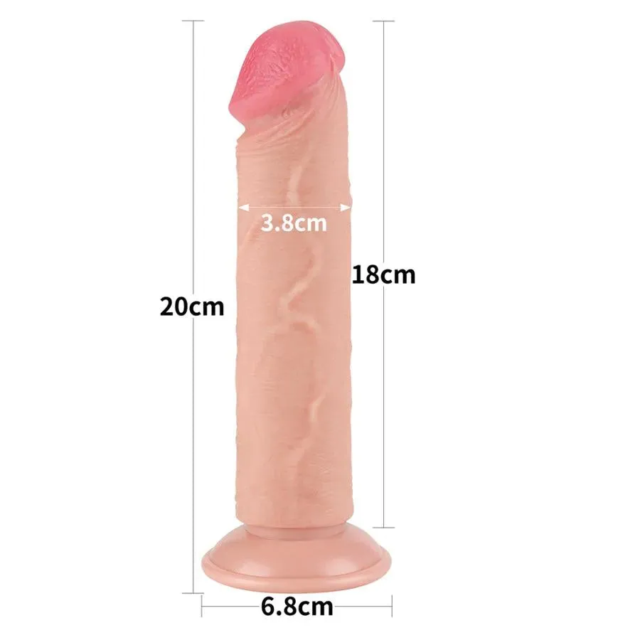 8 Inches Realistic Suction Cup Strap On Dildo