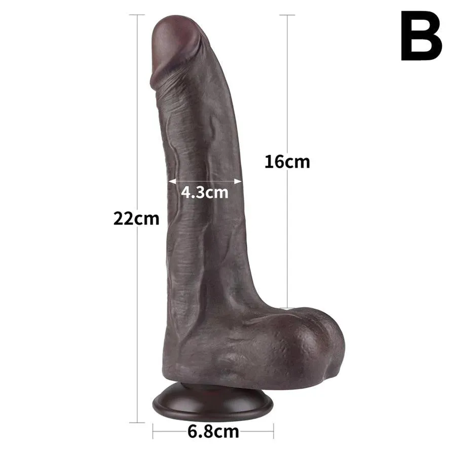 8.5 Inches Suction Cup Life Like Black Dildo