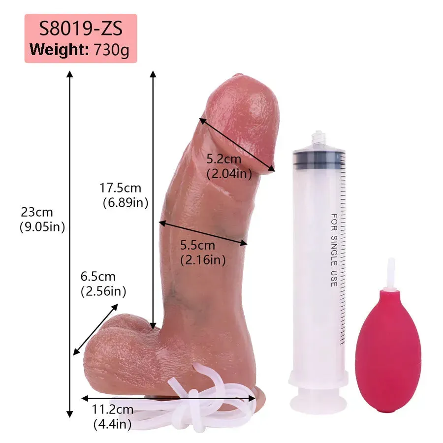 9 Inches Realisitic Silicone Cumming Dildo