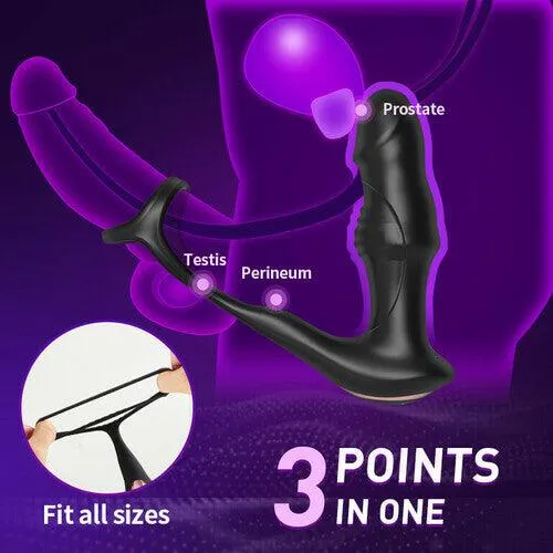 9 Wiggling & Swaying & Vibrating Prostate Massager with Cock Ring