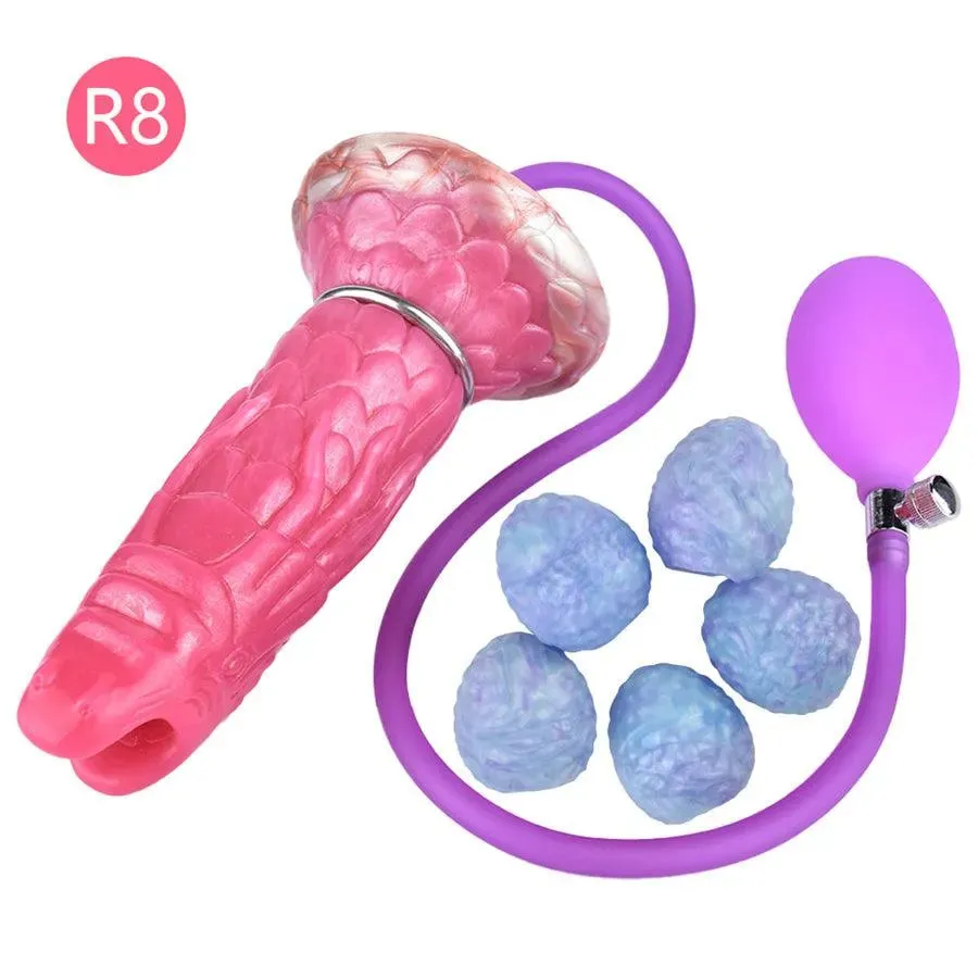 Airbag Boost Ovipositor Dildo with 5 Eggs