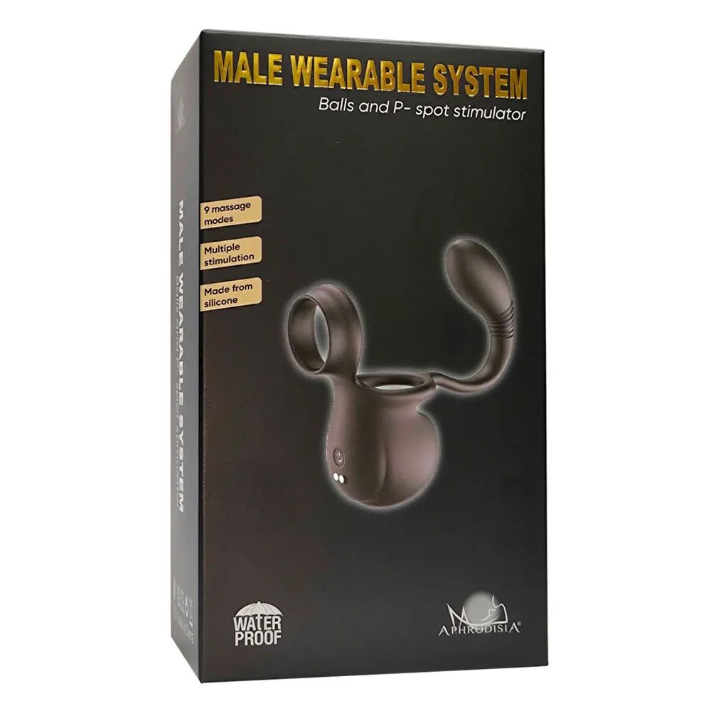 Aphrodisia Male Wearable Vibrating Balls & P-Spot Stimulator System