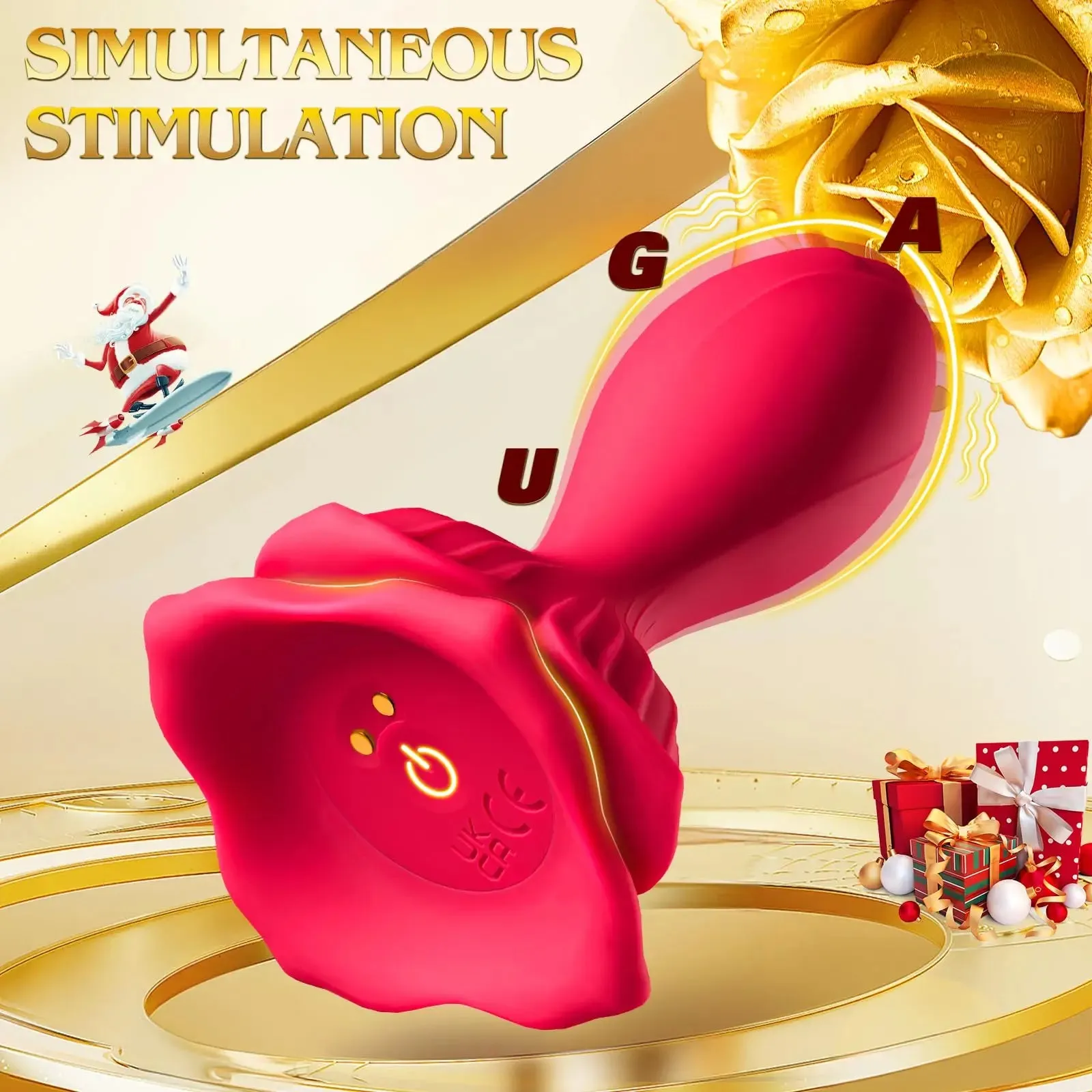 APP-Controlled Rose Butt Plug - 9 Vibrations, Waterproof