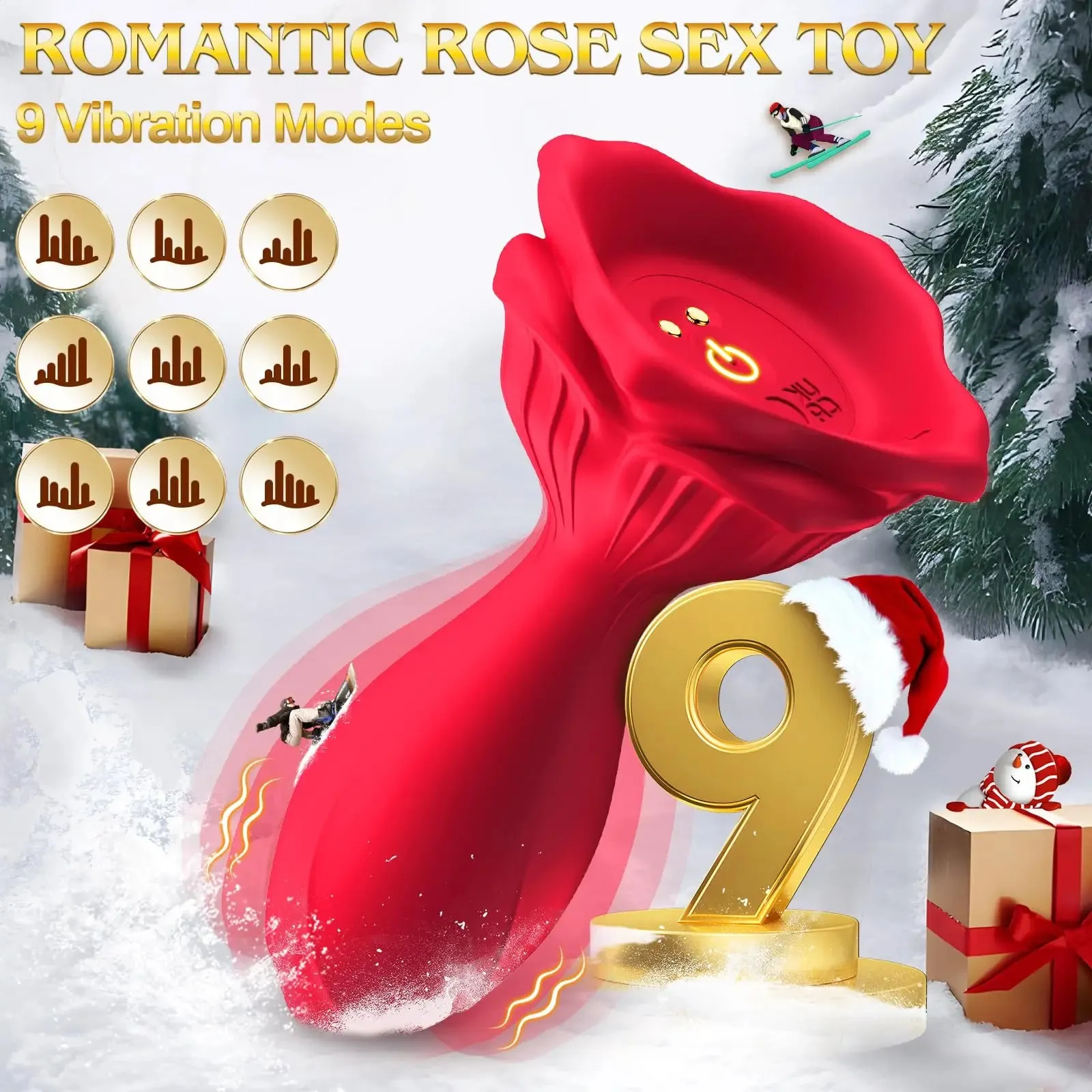 APP-Controlled Rose Butt Plug - 9 Vibrations, Waterproof