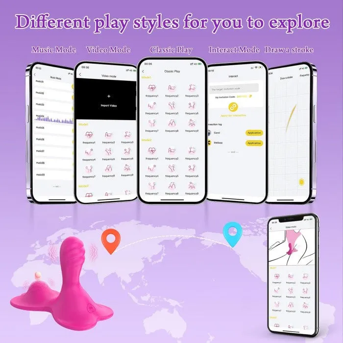 APP Remote Control Wearable Panty Vibrator Sit & Ride Clit Anal G-Spot Vibrators with 9 9 Vibrating Modes