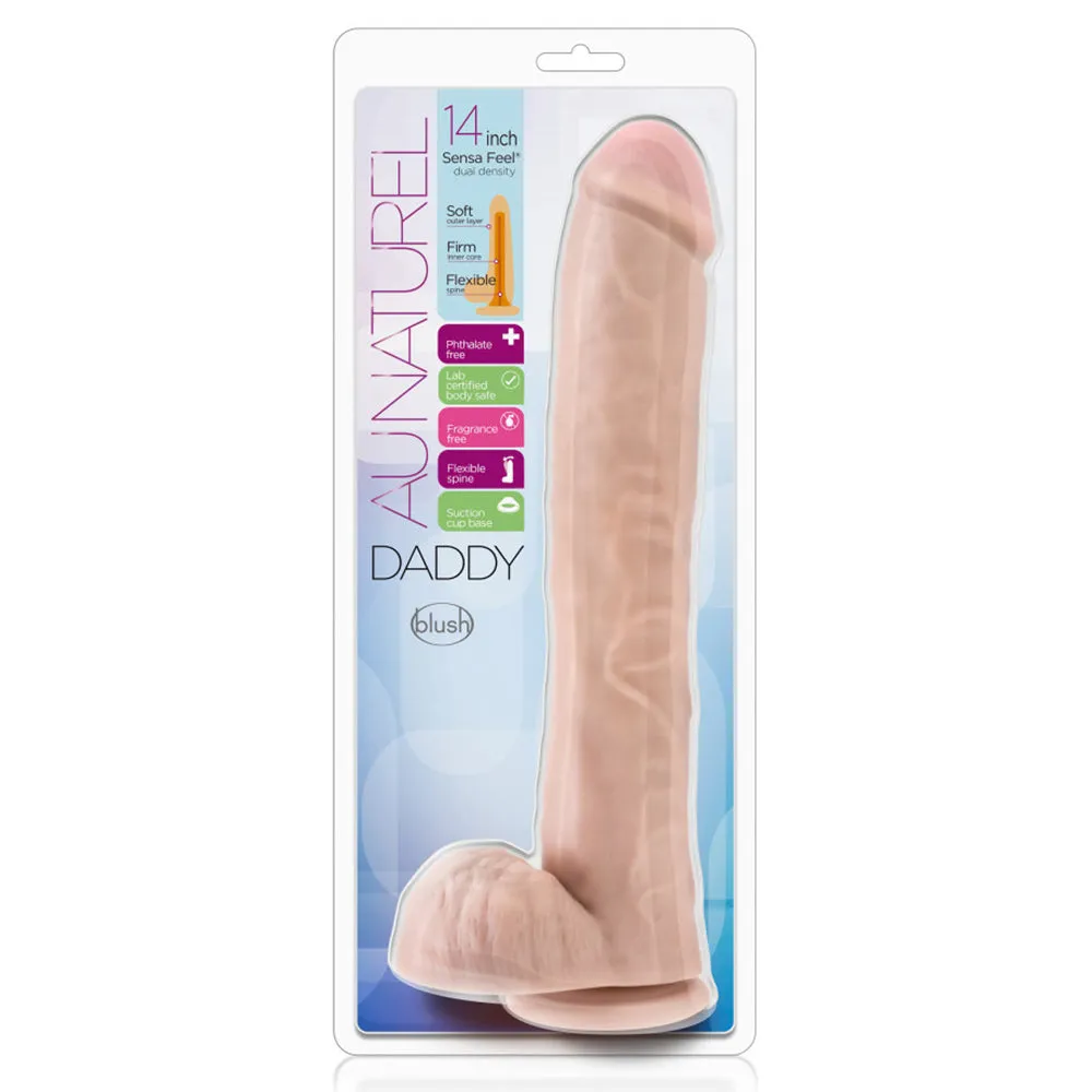 Au Naturel Daddy 14" Realistic Sensa Feel Dual-Density Dildo