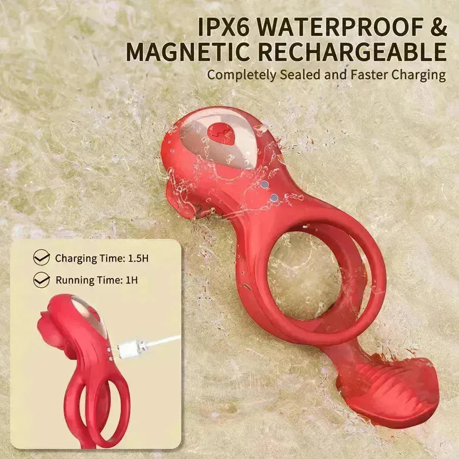 Bluetooth Rose Vibrating Cock Ring