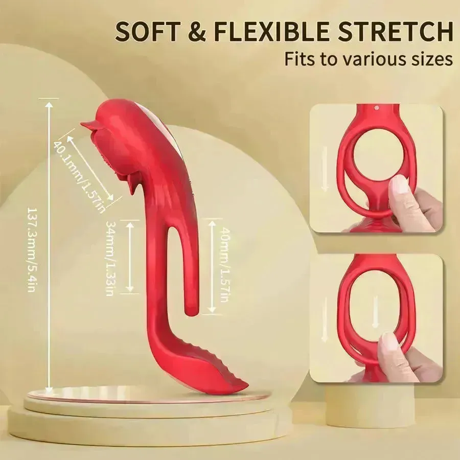 Bluetooth Rose Vibrating Cock Ring