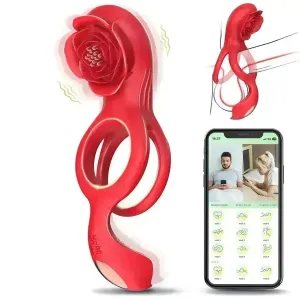 Bluetooth Rose Vibrating Cock Ring
