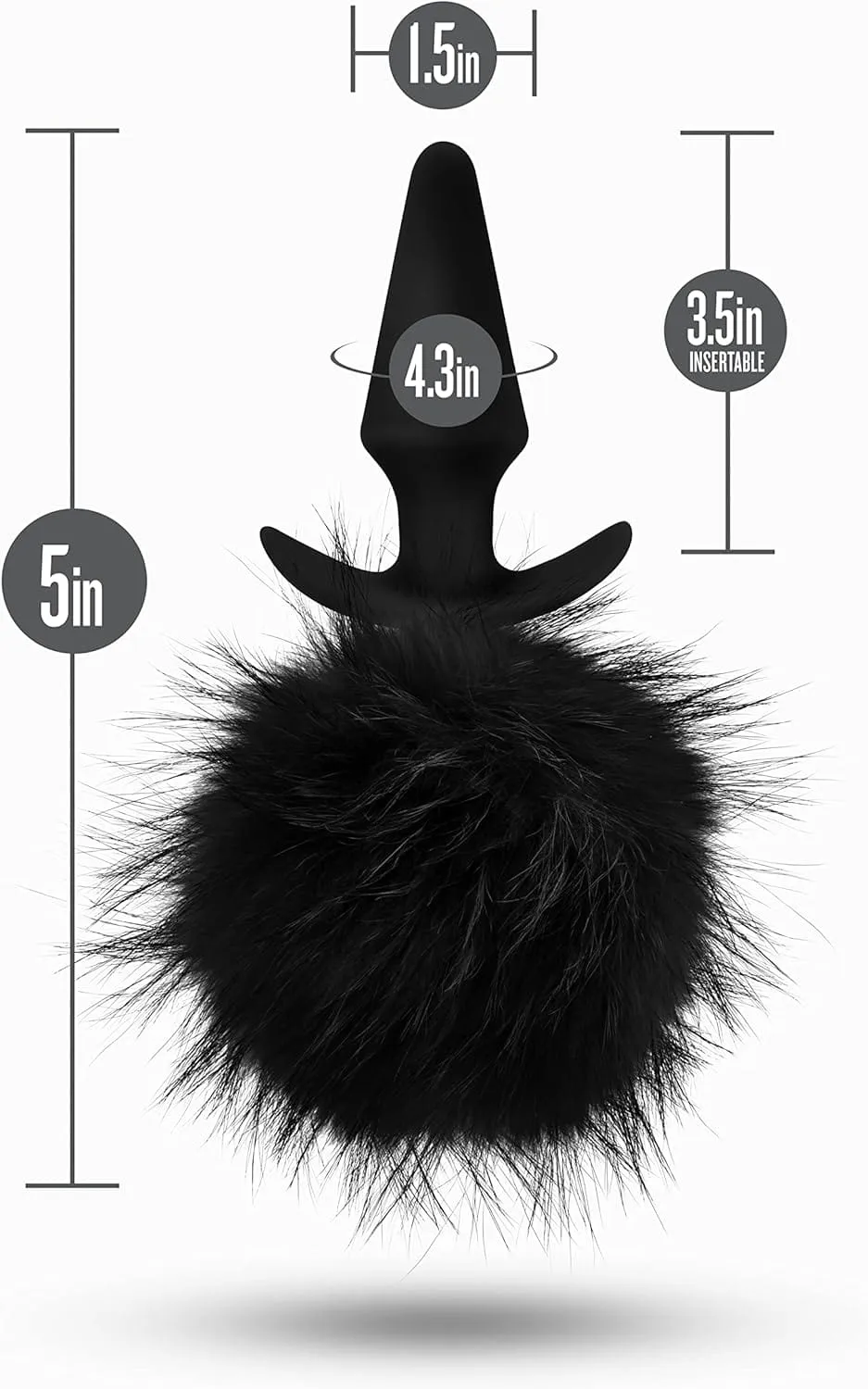 Blush Novelties - Anal Adventures Platinum Rabbit Tail Anal Plug (Black)