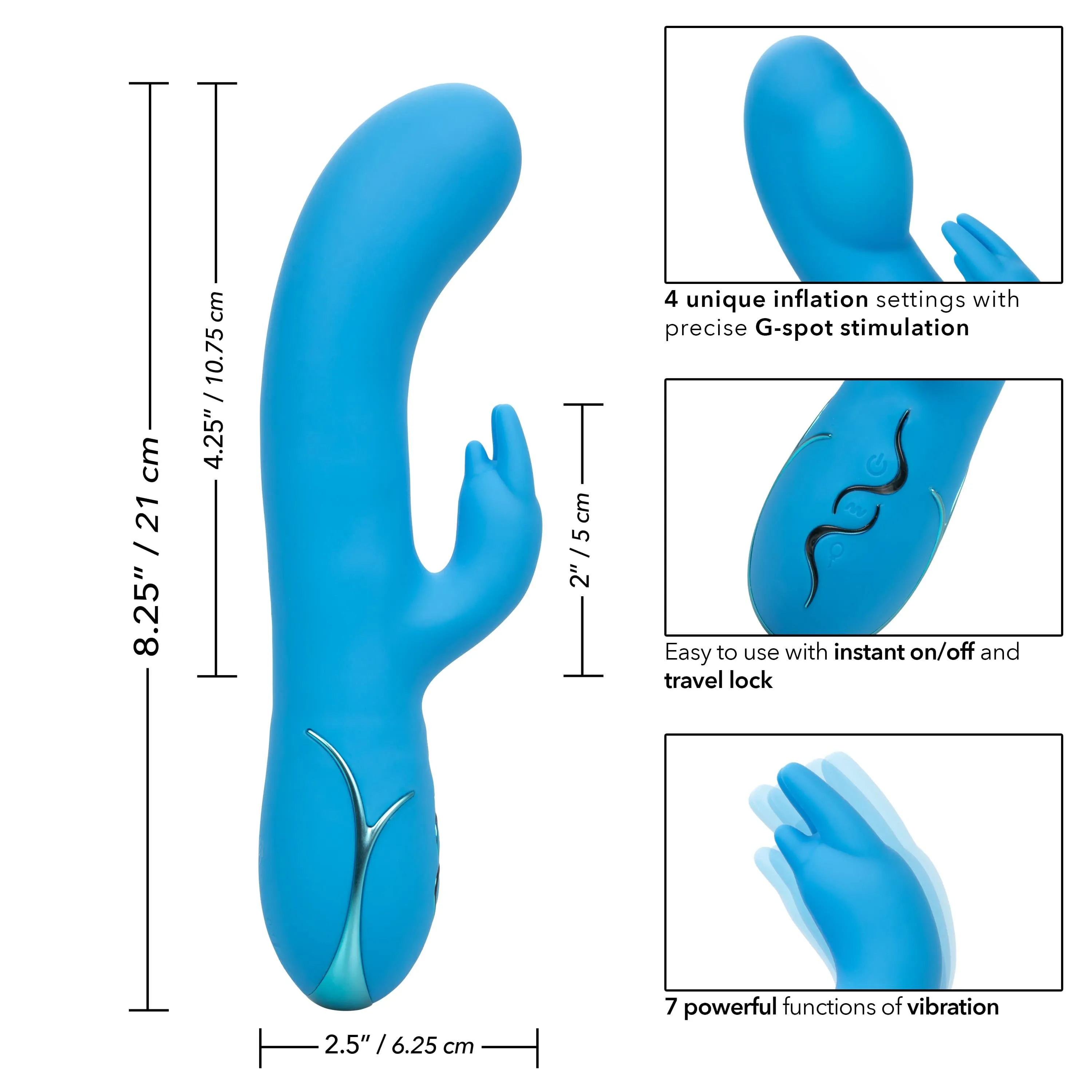 California Exotics - Insatiable G Inflatable G Bunny Vibrator (Blue)