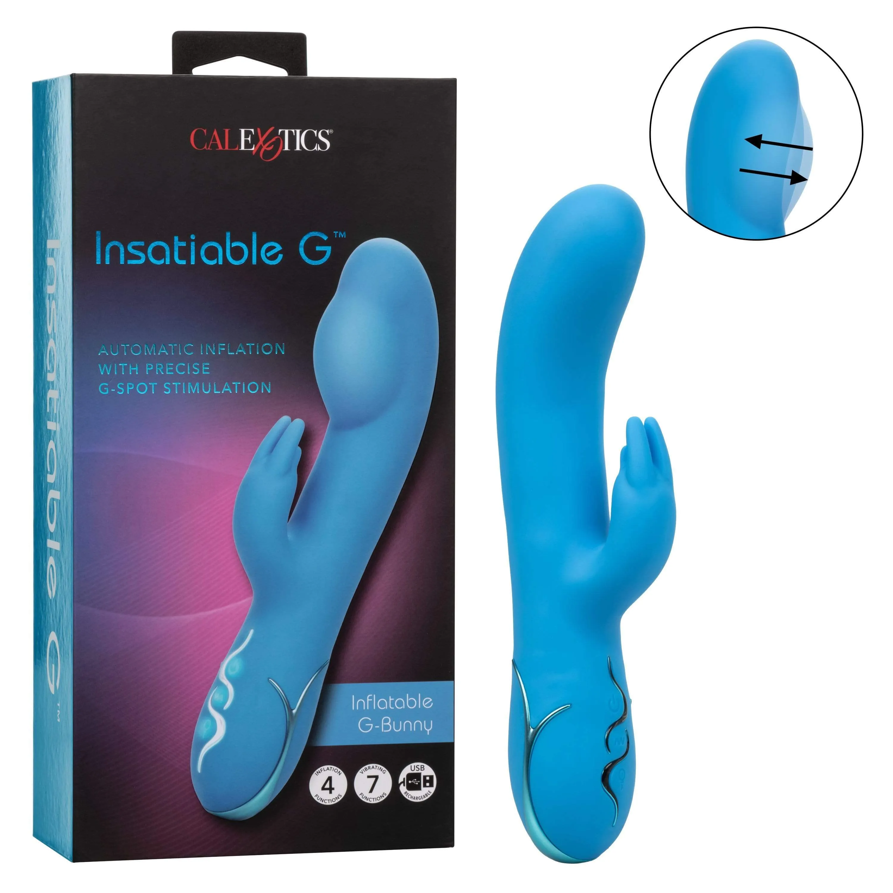 California Exotics - Insatiable G Inflatable G Bunny Vibrator (Blue)