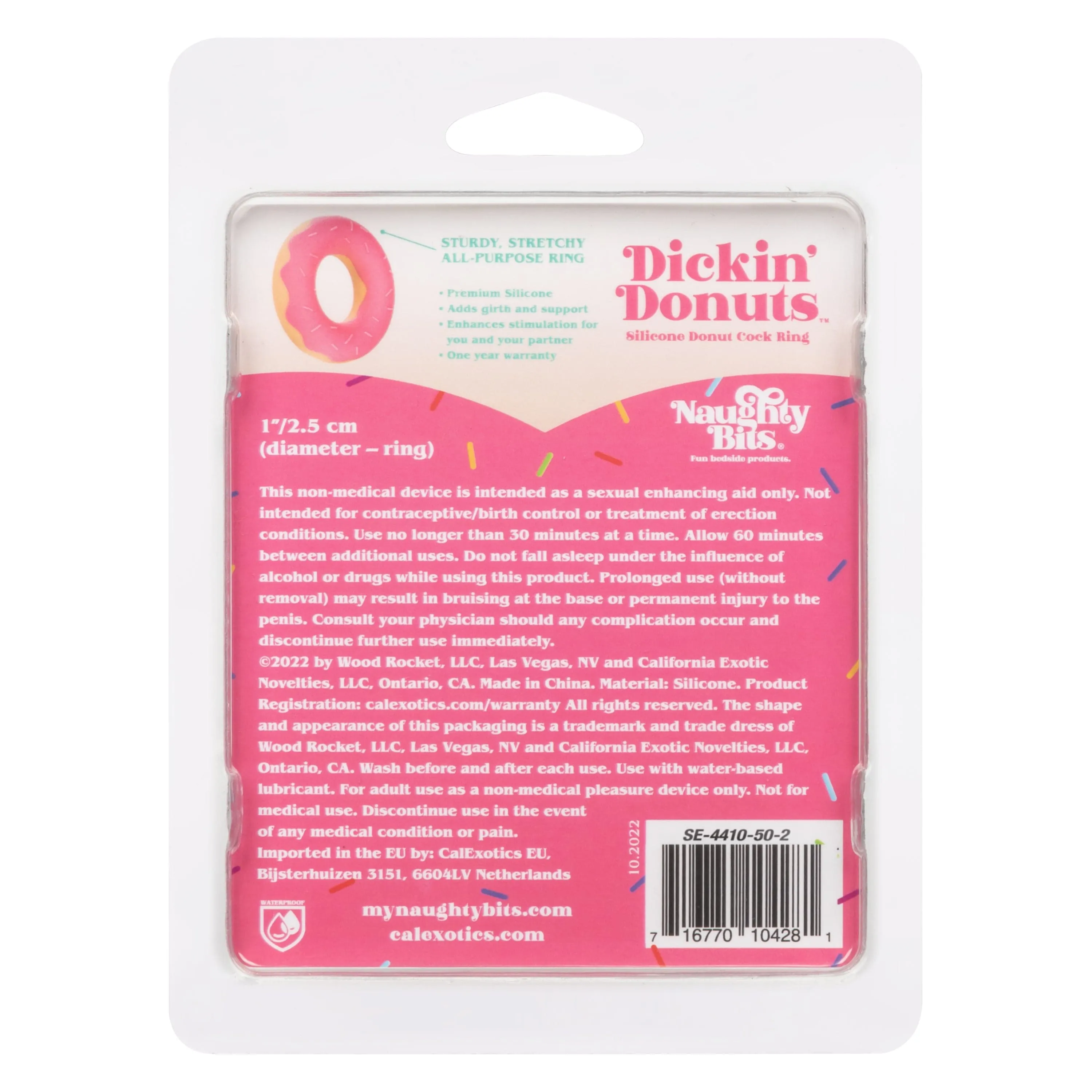 California Exotics - Naughty Bits Dickin Donuts Silicone Donut Cock Ring (Pink)