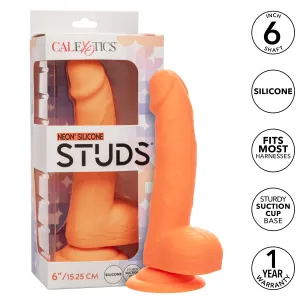 California Exotics - Neon Silicone Studs Realistic Dildo 6"
