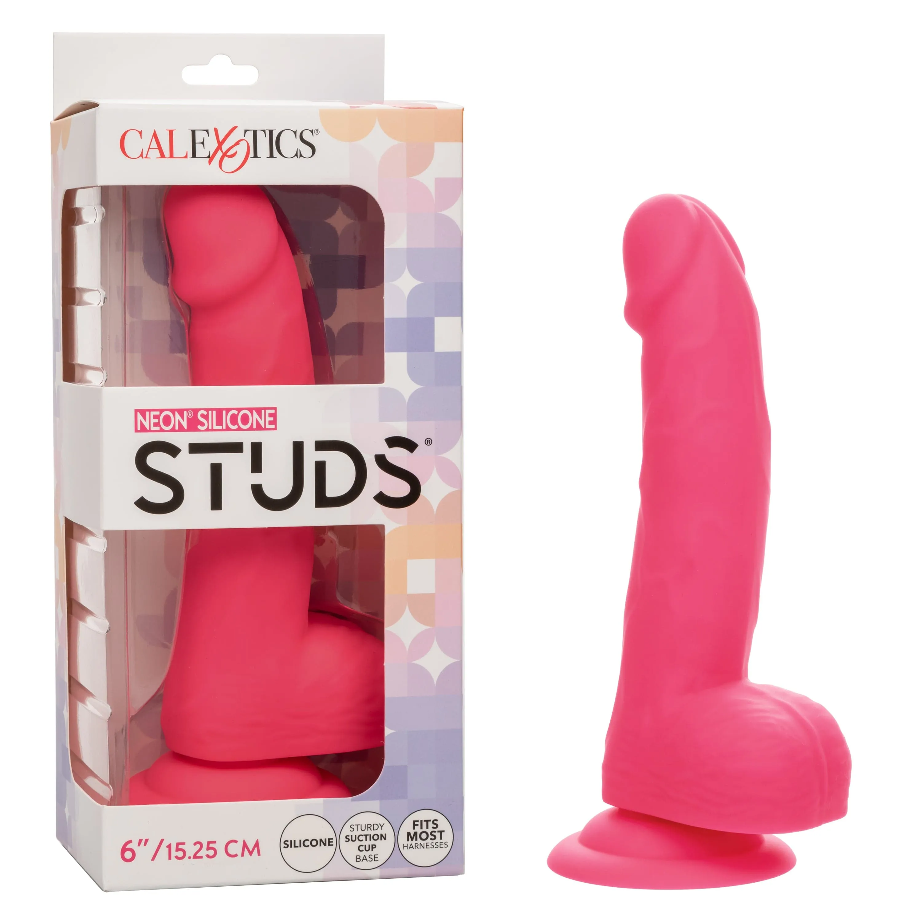 California Exotics - Neon Silicone Studs Realistic Dildo 6"