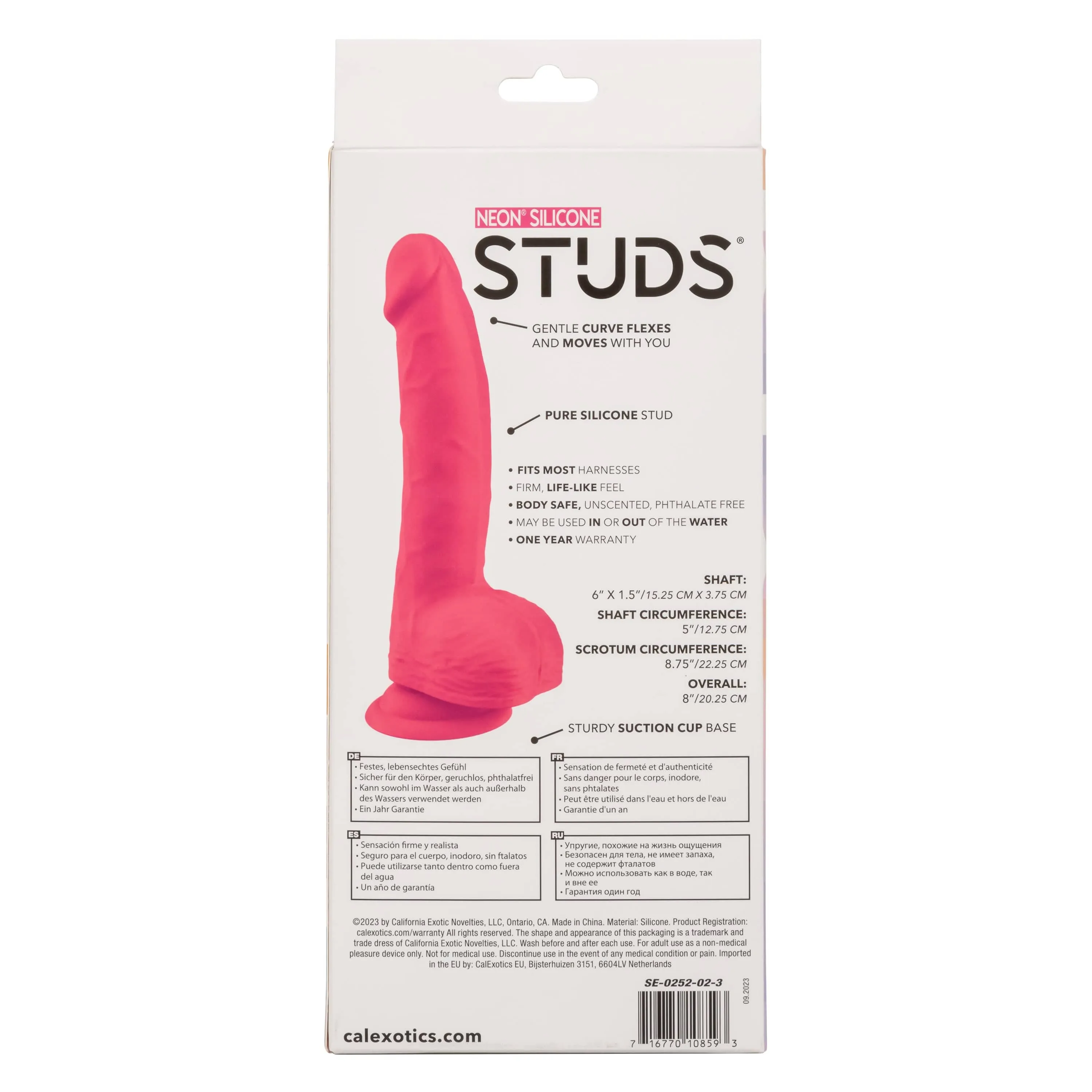 California Exotics - Neon Silicone Studs Realistic Dildo 6"