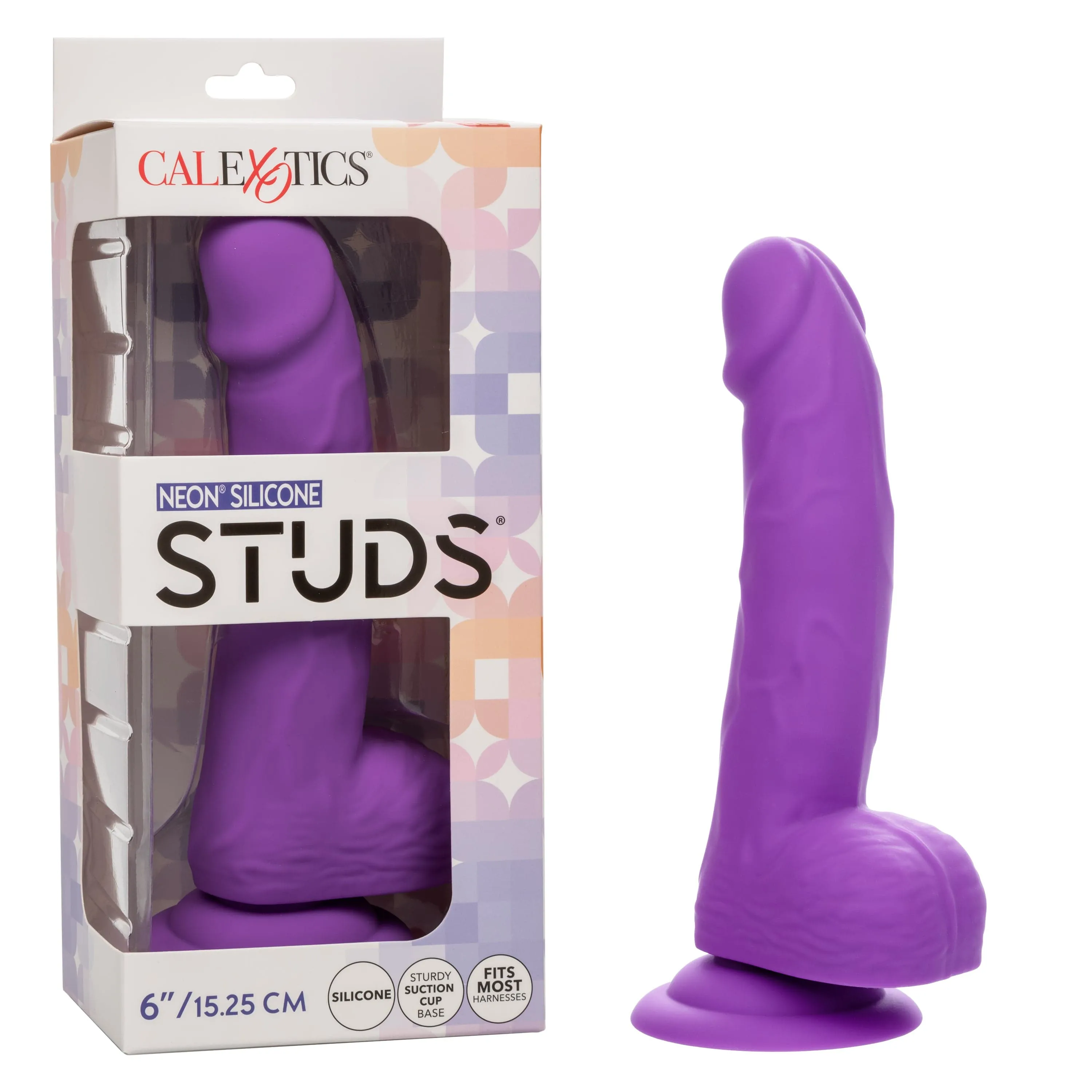 California Exotics - Neon Silicone Studs Realistic Dildo 6"