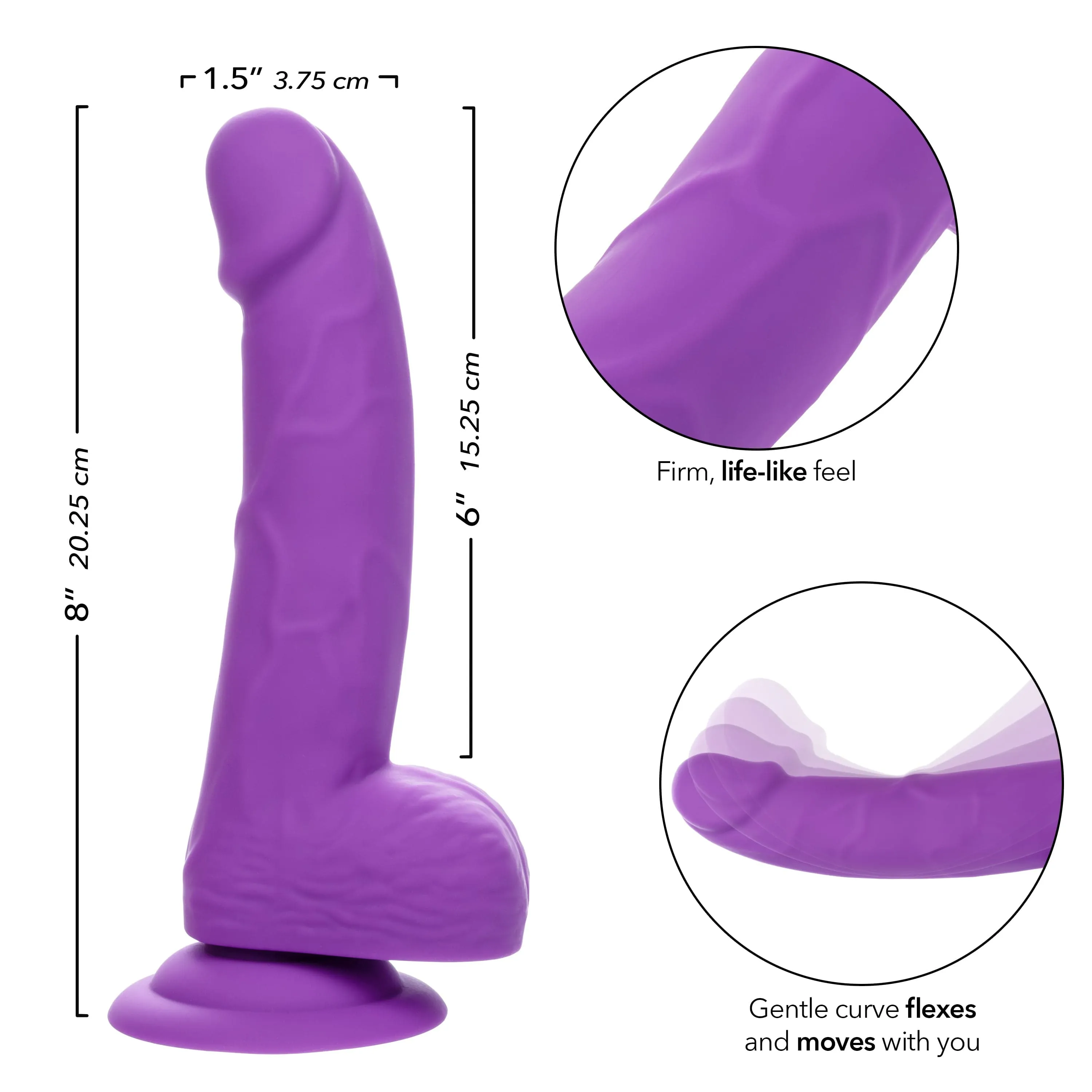 California Exotics - Neon Silicone Studs Realistic Dildo 6"