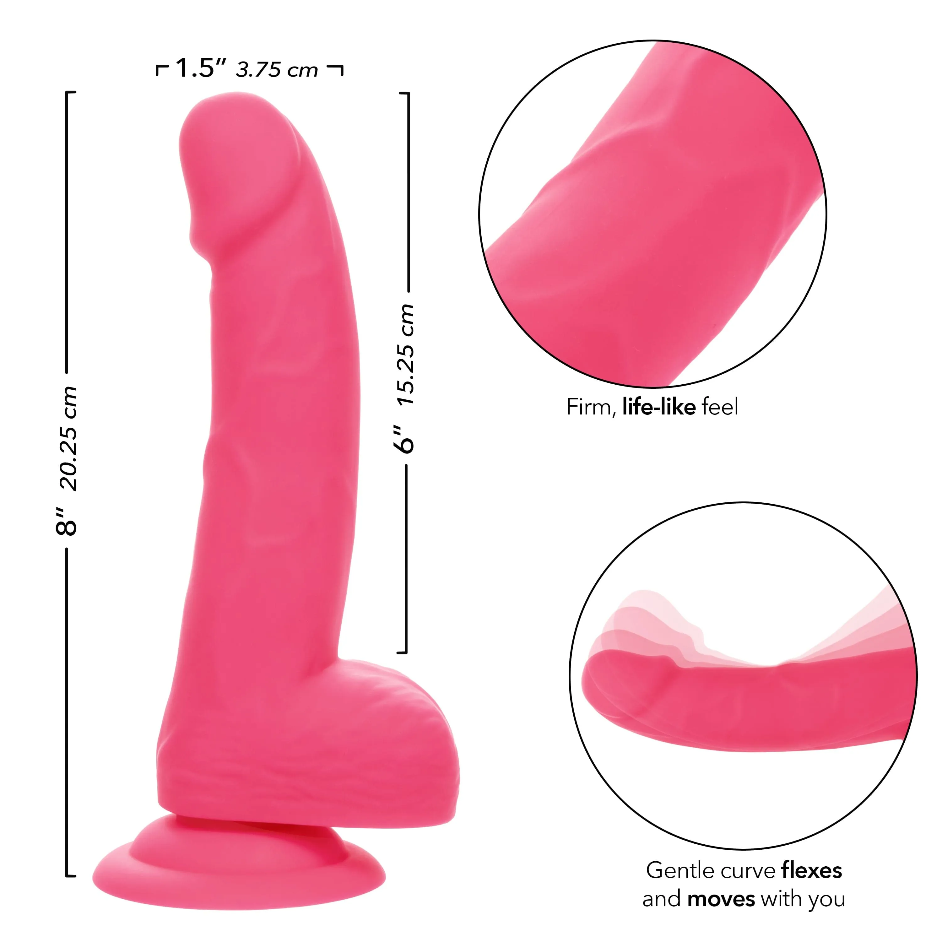 California Exotics - Neon Silicone Studs Realistic Dildo 6"