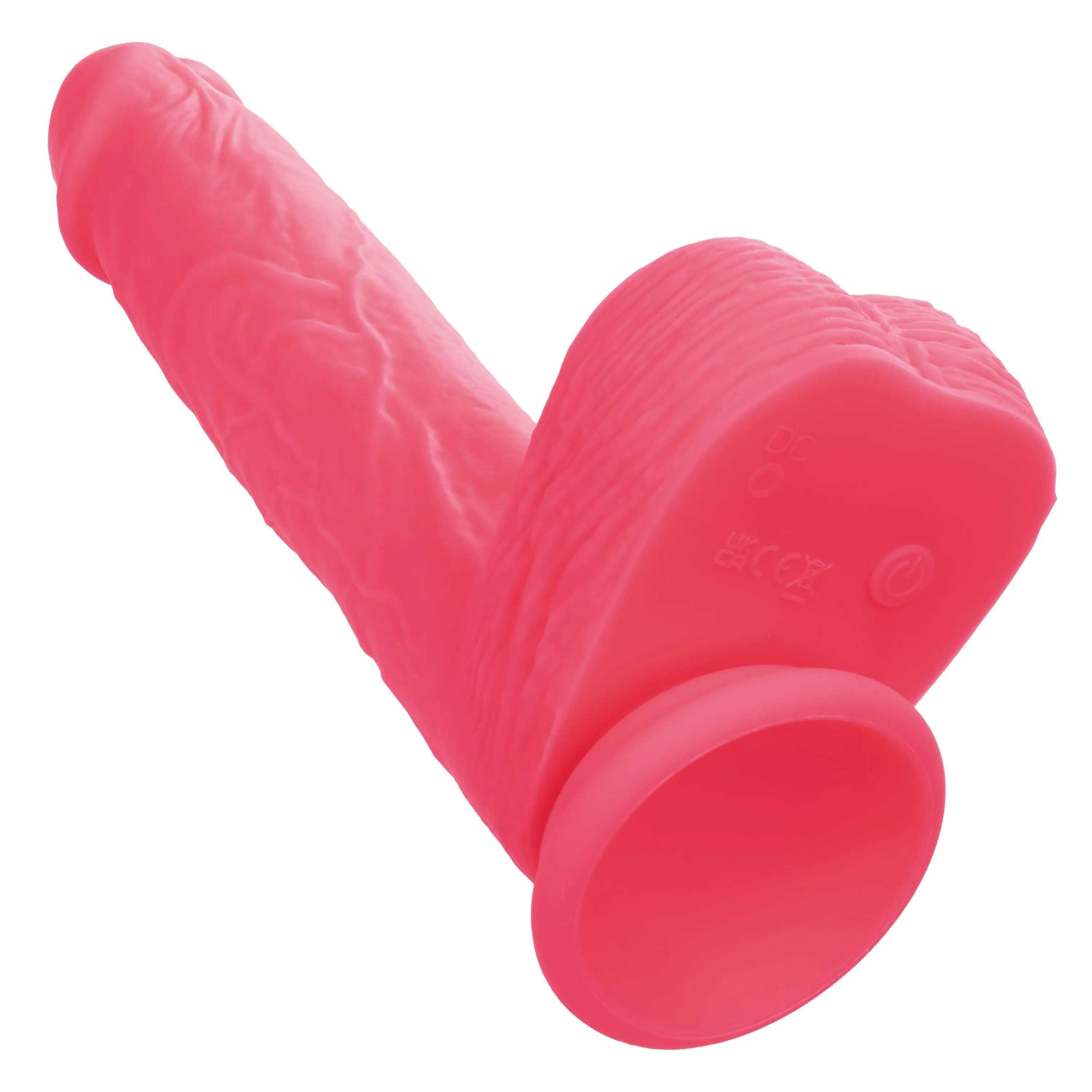 California Exotics - Rechargeable Rumbling and Thrusting Silicone Studs Realistic Dildo with Balls 9.5" (Pink)