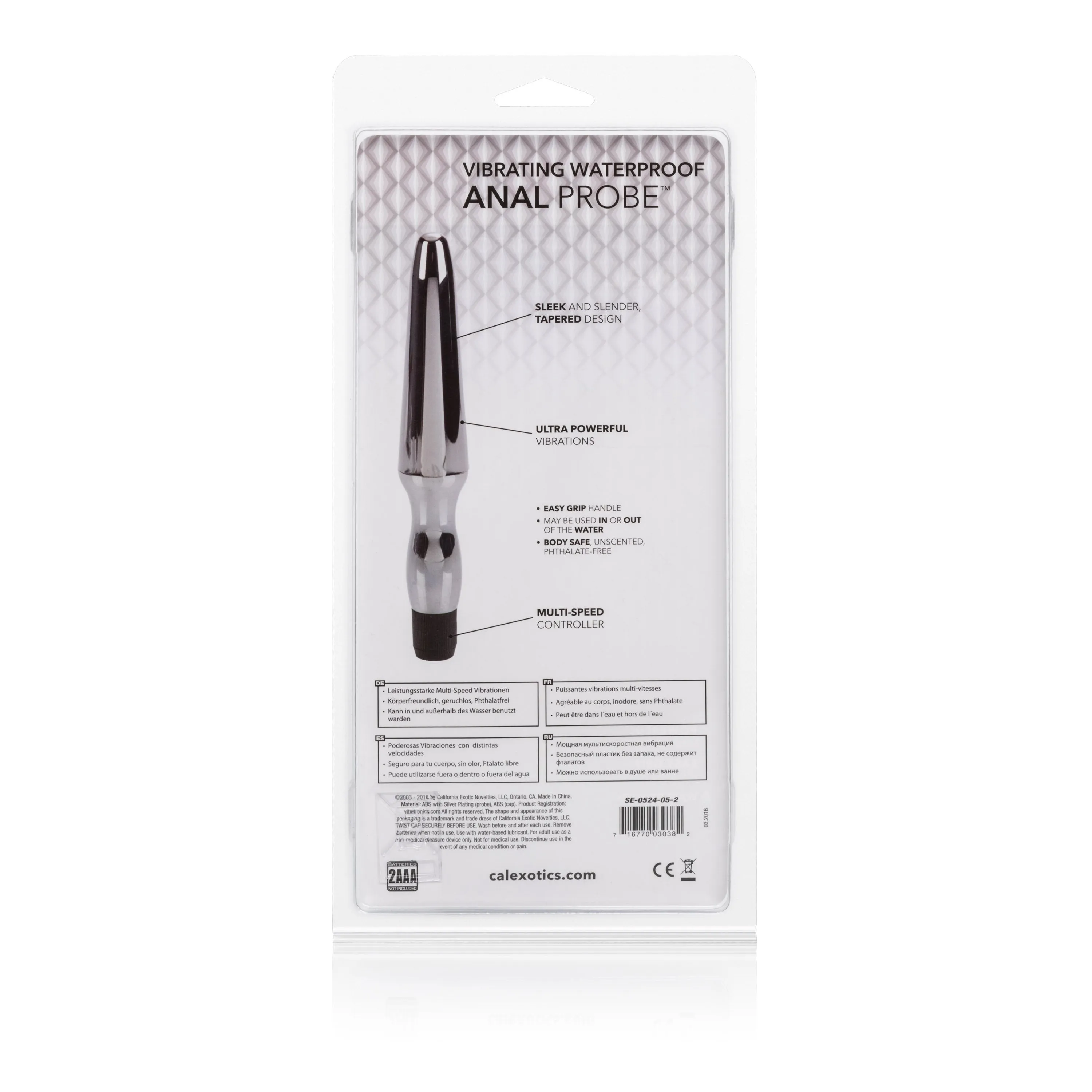 California Exotics - Vibrating Waterproof Anal Probe Prostate Massager (Silver)