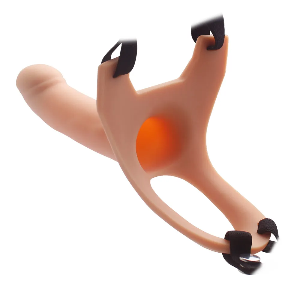 Curved Hollow Silicone Strap-On - 6.7"