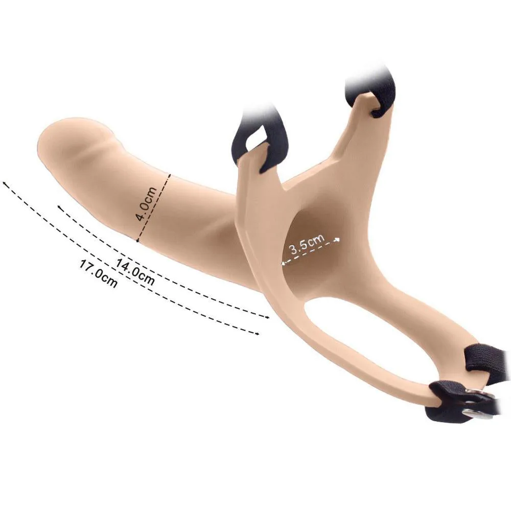 Curved Hollow Silicone Strap-On - 6.7"
