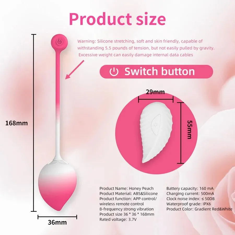 Cute Peach Smart APP Controlled Vibrating Egg