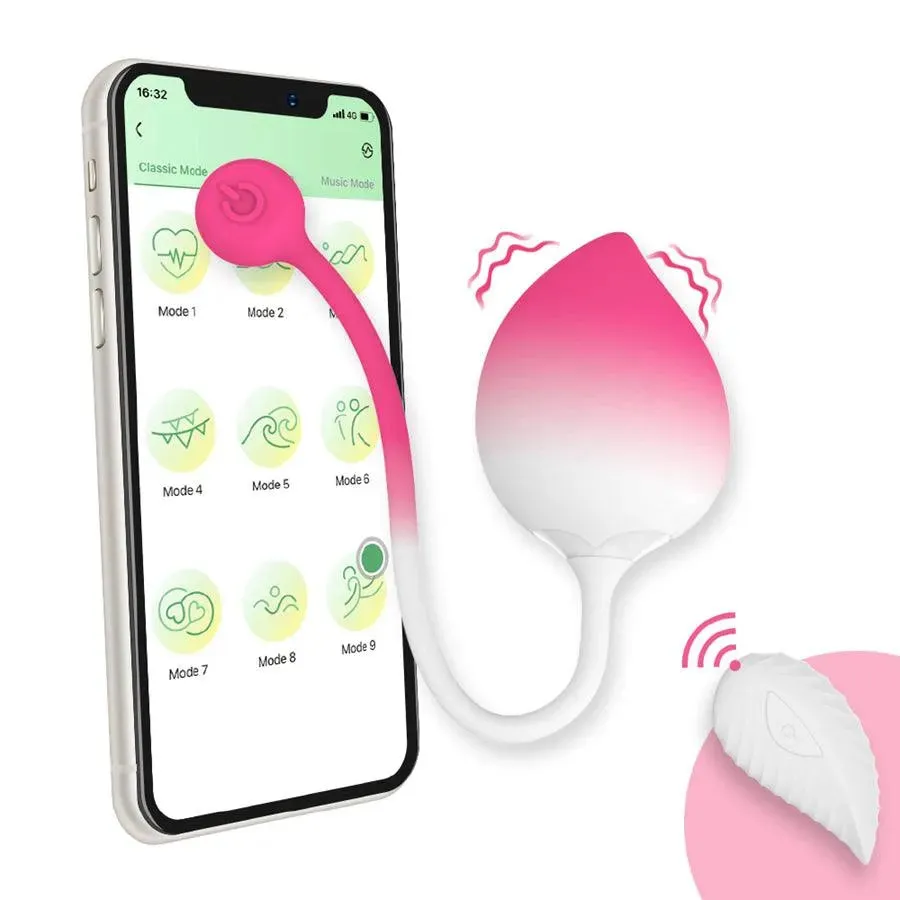 Cute Peach Smart APP Controlled Vibrating Egg