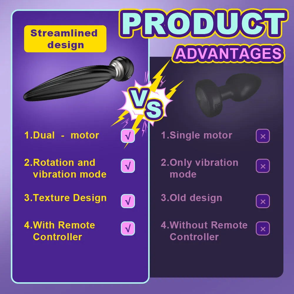 DAISY Remote Control Anal Vibrator 7 Vibrating 7 Head Rotating Butt Plug Sex Toys