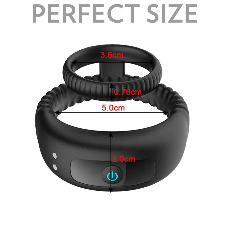 Dual-loop Silicone Vibrating Cock Ring for Men