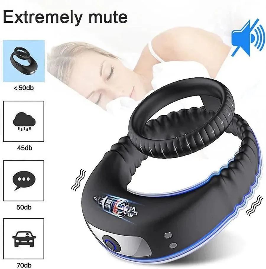 Dual-loop Silicone Vibrating Cock Ring for Men