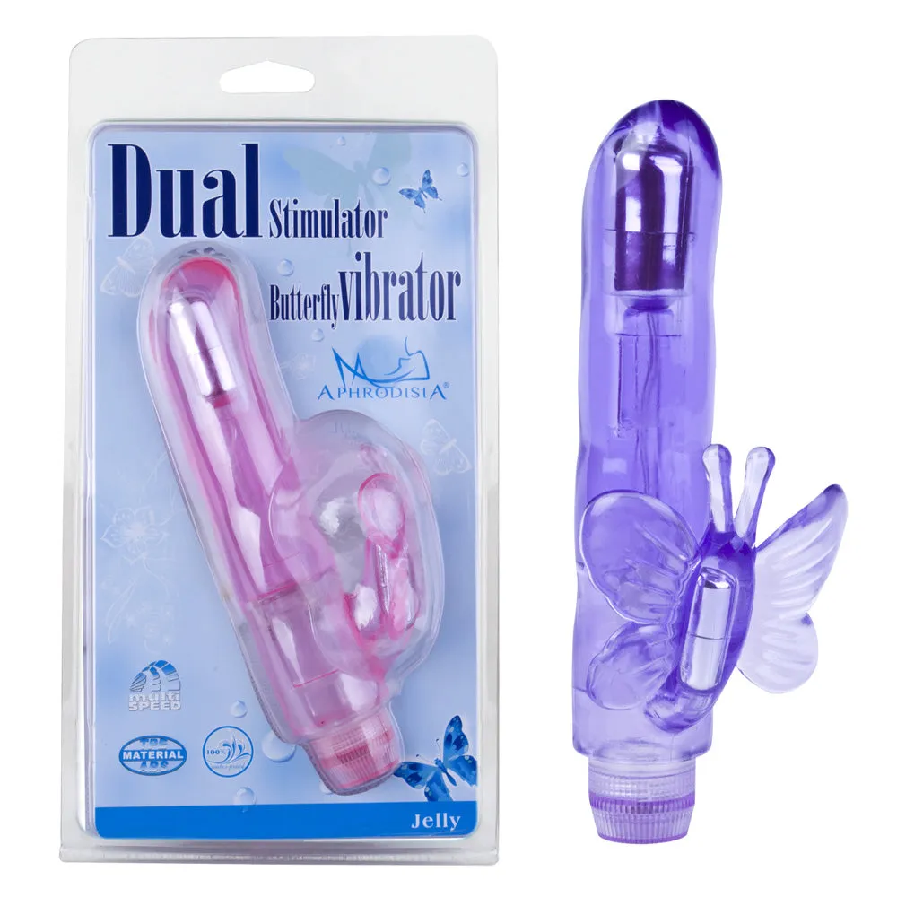 Dual Stimulator Multispeed Butterfly Jelly Rabbit Vibrator