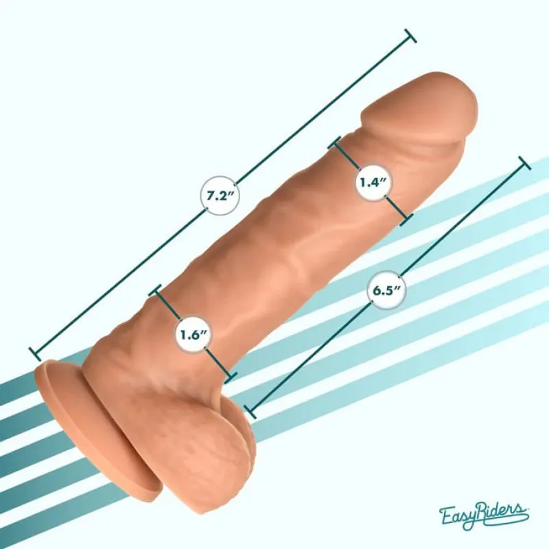 Easy Riders 7&quot; Silicone Dildo With Balls - Medium
