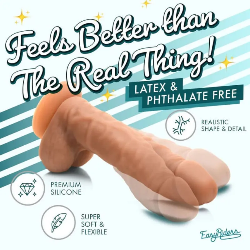 Easy Riders 7&quot; Silicone Dildo With Balls - Medium