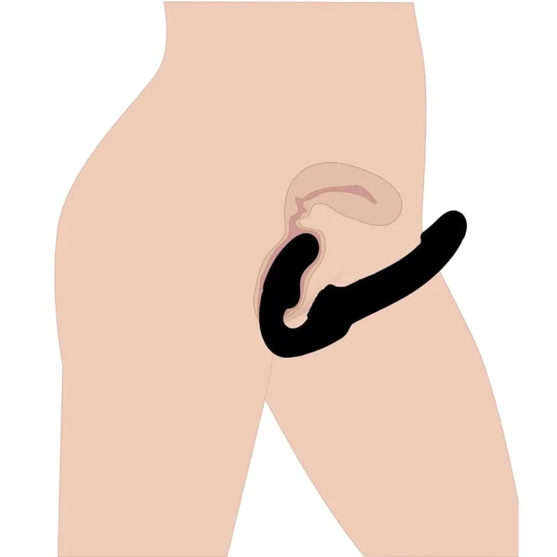 Evoke Rechargeable Vibrating Silicone Strapless Strap on - Black