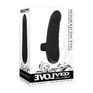 Evolved - Hooked on You Curved Finger Bullet Vibrator (Black)