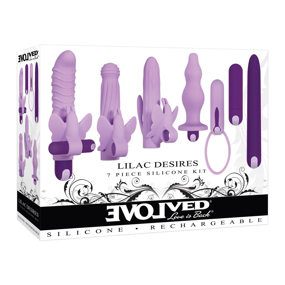 Evolved Lilac Desires 7-Piece Silicone Vibrator Kit