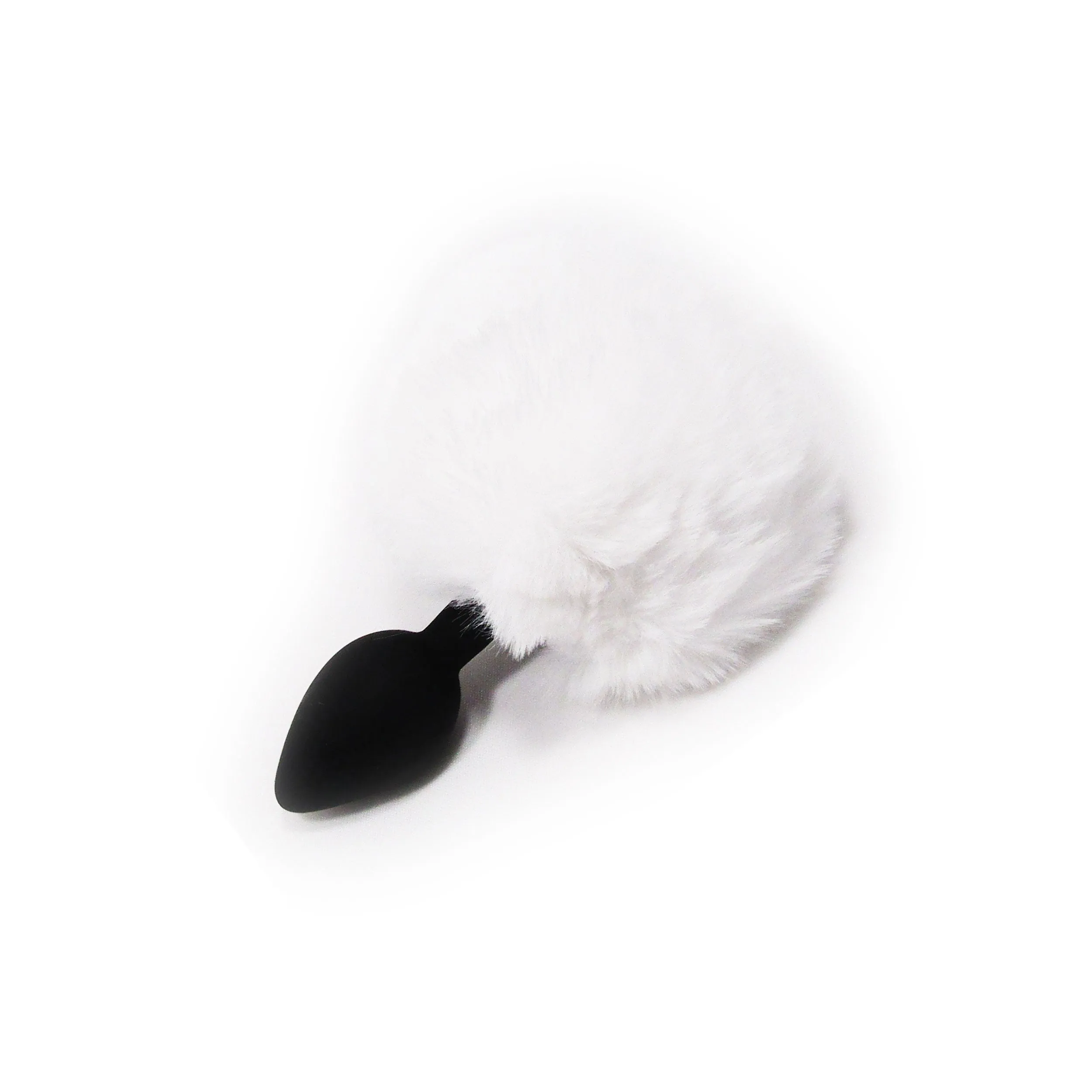 Fetish Pleasure Play White Bunny Tail Silicone Plug